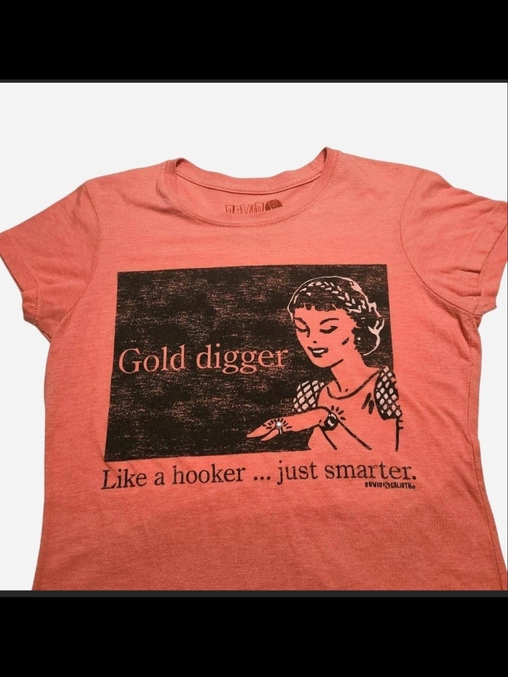 David And Goliath Vintage Graphic Tee with Retro Gold Digger Print